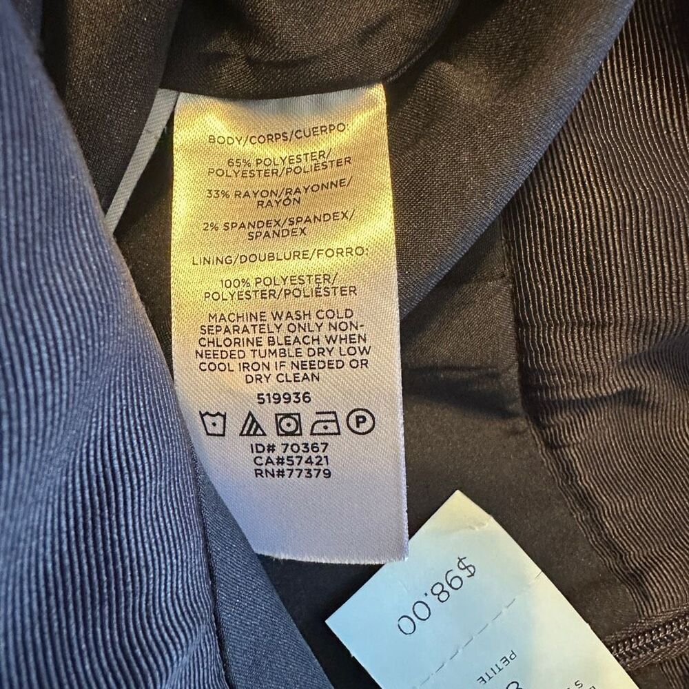 NWT Ann Taylor green/ navy plaid pencil skirt- size 8 - Picture 6 of 7